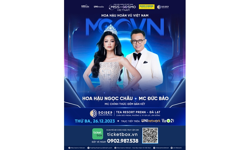 MC ĐỨC BẢO VÀ HOA HẬU NGỌC CHÂU DẪN DẮT ĐÊM BÁN KẾT - TRÌNH DIỄN TRANG PHỤC DÂN TỘC HOA HẬU HOÀN VŨ VIỆT NAM - MISS COSMO VIETNAM 2023