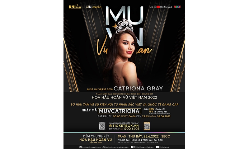 Catriona Gray đến TPHCM, ‘cầm cân nảy mực’ chung kết Hoa hậu Hoàn vũ Việt Nam 2022