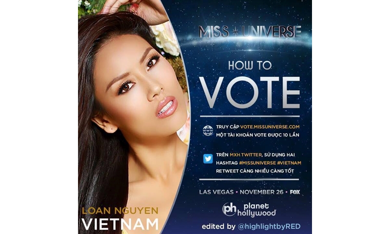 BẦU CHỌN CHO ĐẠI DIỆN VIỆT NAM TẠI MISS UNIVERSE 2017