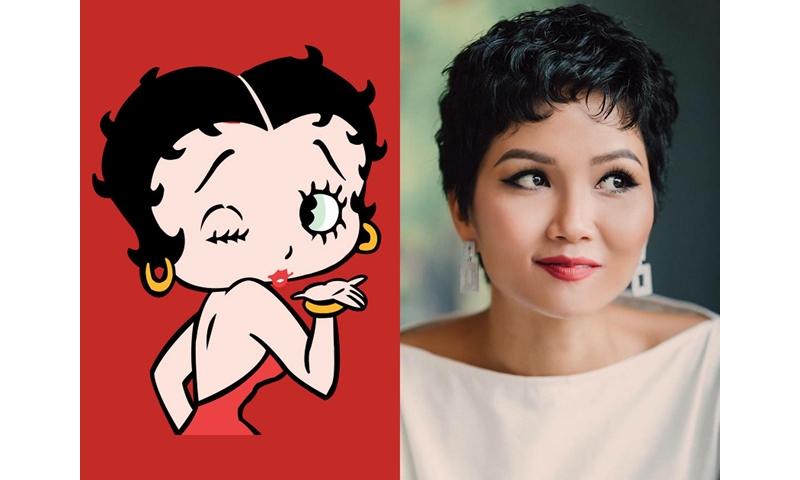 H'Hen Niê được fan quốc tế so sánh với Betty Boop - phiên bản hoạt hình của Marylin Monroe