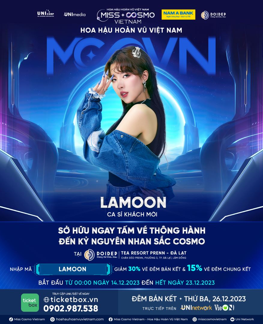 CÔNG BỐ NGHỆ SĨ BIỂU DIỄN ĐÊM BÁN KẾT - TRANG PHỤC DÂN TỘC HOA HẬU HOÀN VŨ VIỆT NAM - MISS COSMO VIETNAM 2023: CA SĨ THẢO TRANG, HOÀNG DŨNG VÀ LAMOON