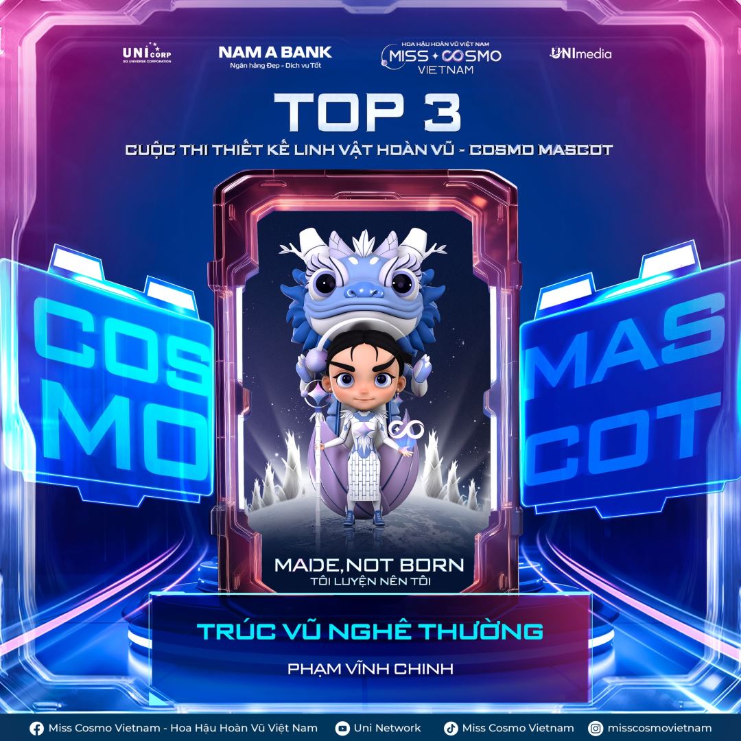 LỘ DIỆN TOP 3 MASCOT XUẤT SẮC NHẤT CỦA CUỘC THI THIẾT KẾ MASCOT HOA HẬU HOÀN VŨ VIỆT NAM - MISS COSMO VIETNAM 2023